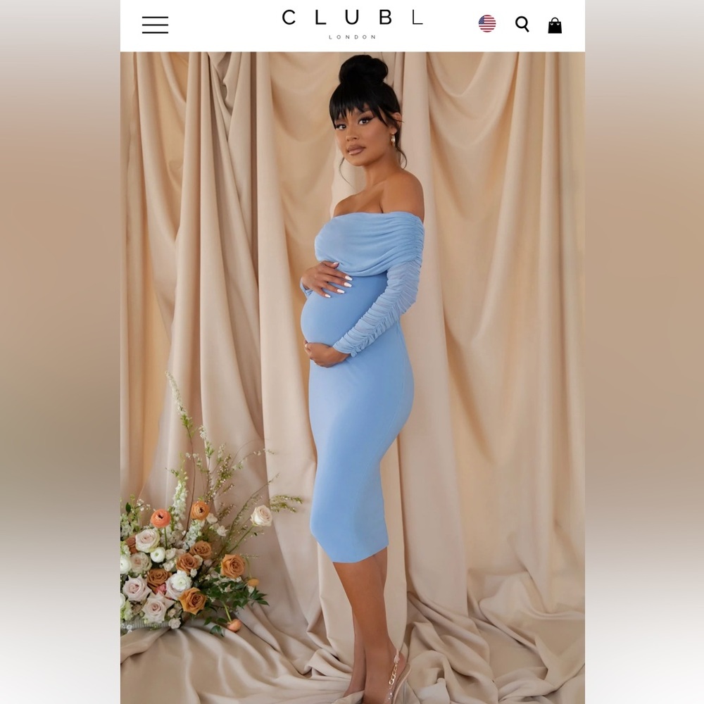 Club L London Off the Shoulder Maternity Dress size 8